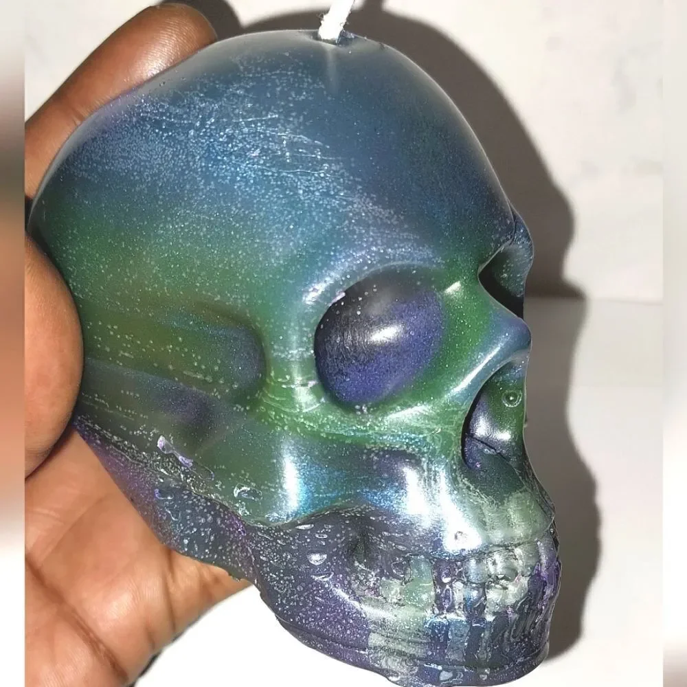 Handcrafted from our new limited edition, Raging skull head candle collection